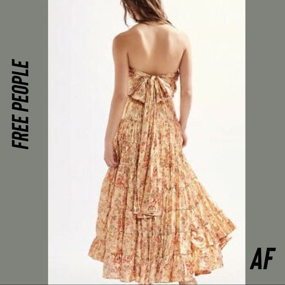 Free People Floral Maxi Dress - Red and Cream - Picture 3 of 14